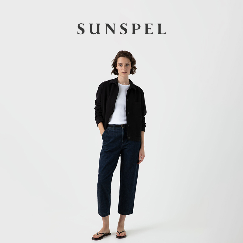 SUNSPEL女士经典款13盎司日本水洗牛仔布锥形牛仔裤