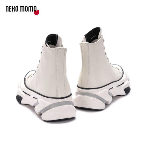 2022年秋冬新款商场同款头层牛皮超轻厚底系带高帮运动靴老爹鞋女M20DS42091 商品图4