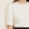 玳莎设计感领真丝小衫女2024夏季新款优雅小众圆领五分内褶袖上衣  EB31102 商品缩略图2