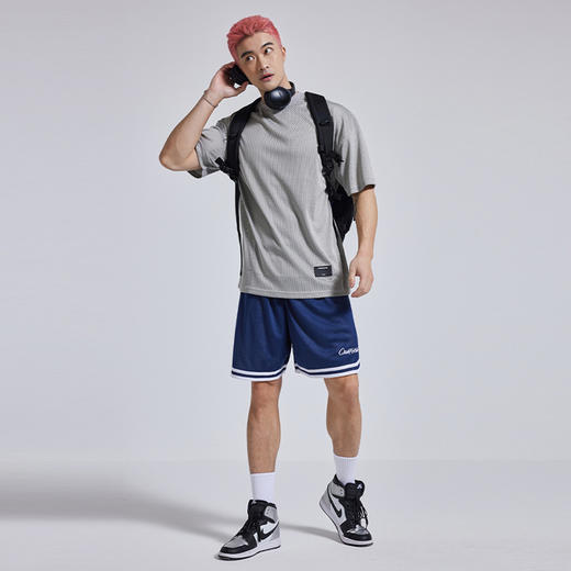 OMG潮牌 网孔透气短袖男士宽松夏季排汗跑步运动健身衣服印花t恤A-EMT2325 商品图5