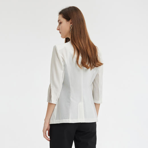 RF1A1新款职场OL气质通勤女士西装收腰小垫肩袖口插片镶钻外套 商品图1