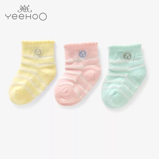 英氏婴儿袜子男女宝宝夏季薄袜子婴儿袜3双装 182A0245 182A0246 商品图1
