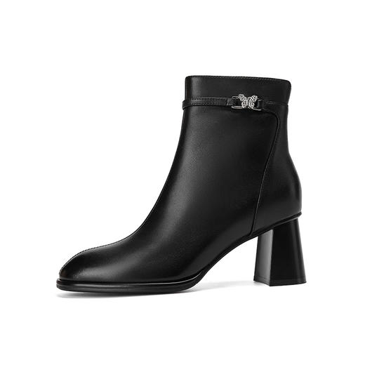 【自营】哈森 卡迪娜新款羊皮革时装靴高跟加绒保暖女靴 KA230505 商品图1
