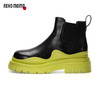 nekomomo切尔西短靴女2022秋冬新款超轻厚底增高牛皮烟筒马丁靴M21DS44391 商品缩略图3