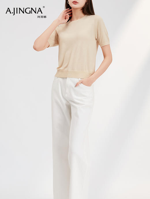 【轻简色系】阿菁娜多色法式温婉时尚毛针织短袖F29C302009 商品图7