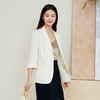 玳莎重磅真丝青果领西装女2024夏季新款桑蚕丝气质通勤七分袖外套  EB37303 商品缩略图2