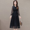 QYM-424A828黑色波点雪纺夏季薄款中长款提花时尚气质裙 商品缩略图0