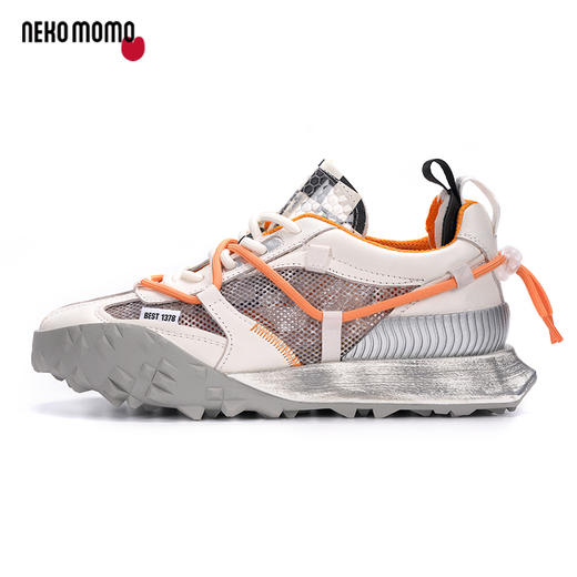 nekomomo2022年秋季新款商场同款牛皮网面超轻厚底老爹鞋运动鞋M22AM19671女 商品图1