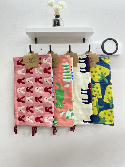 全棉四层纱布婴幼儿长方巾 儿童卡通面巾洗脸巾34*40cm 商品图1