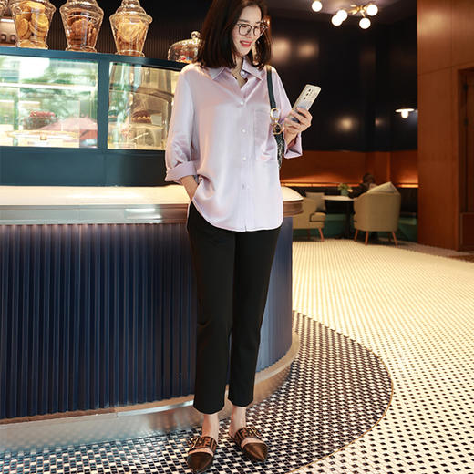 汐屋女款简约气质休闲直筒西装裤 商品图0