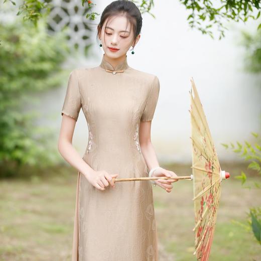 中式改良旗袍年轻款气质绣花茶服连衣裙YM2029 商品图0