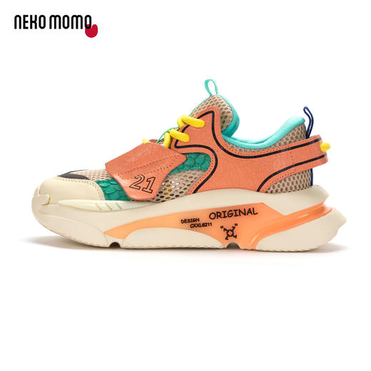 nekomomo2023年夏季新款商场同款牛皮网面超轻厚底运动鞋老爹鞋女 商品图1
