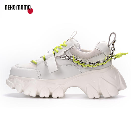 nekomomo2023春季新款商场同款头层牛皮超轻软底厚底纯色老爹鞋M22AM19611女 商品图2