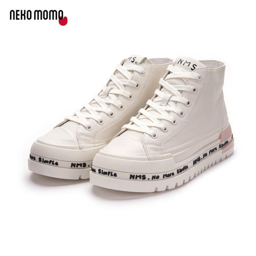 nekomomo2023年春季新款商场同款牛皮厚底高帮黑色板鞋女老爹鞋M20DS40151 商品图2