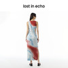 lost in echo设计师品牌修身直筒印花设计针织长款背心开衩连衣裙 商品缩略图4