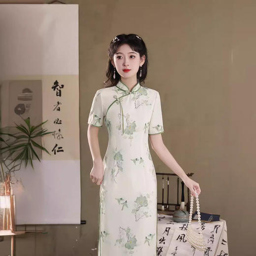 日常修身，中长款气质改良旗袍XL-24117 商品图2