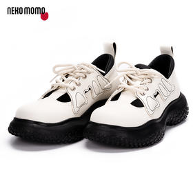 nekomomo2023春季新款商场同款牛皮厚底系带玛丽珍鞋豆豆鞋单鞋M22AE19521女