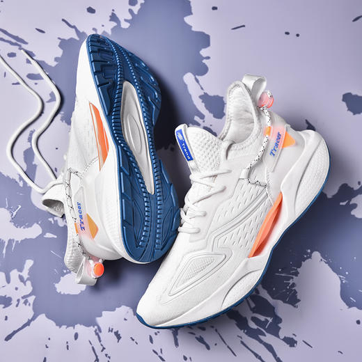 【男士飞织透气休闲鞋】舒适时尚加棉护踝鞋口 飞织+滴塑材质脚感轻盈 商品图0