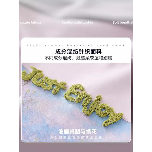 2024夏季新品烫图短袖T恤女字母绣花圆领落肩袖宽松上衣  SN902 商品图3