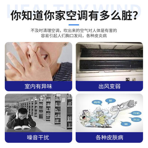 【清洁去污， 让空调吹出健康风！】空调清洗剂家用挂壁室外机汽车，免拆洗抑菌空调泡沫清洁剂，除臭清洁一次搞定-lm！ 商品图2