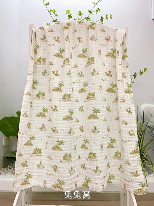 松植屋全棉高密绉纱毯 婴儿浴巾毛巾纯棉纱布宝宝洗澡新生儿童吸水巾家用超软 商品图1