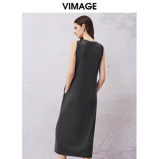 VIMAGE纬漫纪夏季新款时尚通勤无袖显瘦连衣裙V2107723 商品图4
