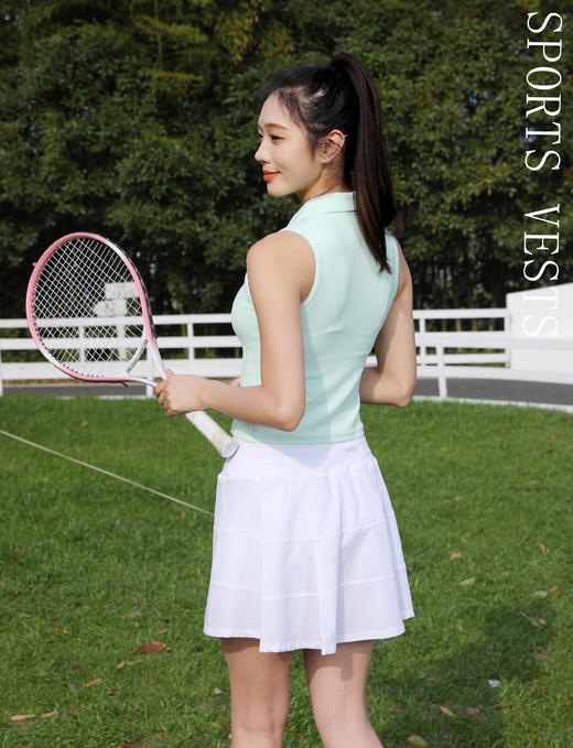 哈瓦塔运动瑜伽翻领小背心H340107 商品图4