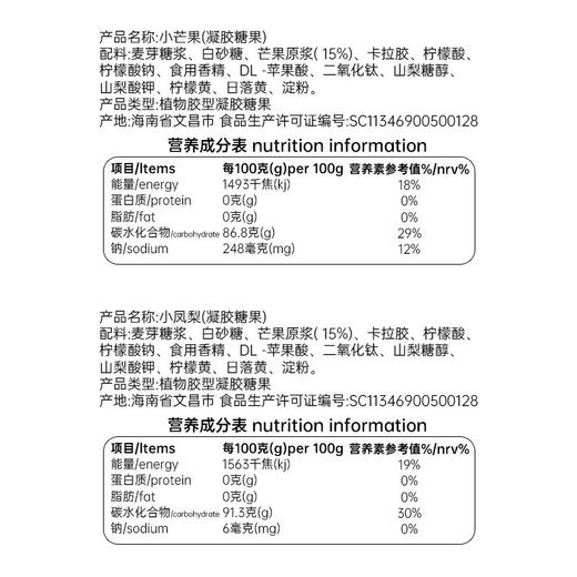 春光食品小芒果200g+小凤梨200g 果汁软糖 商品图2