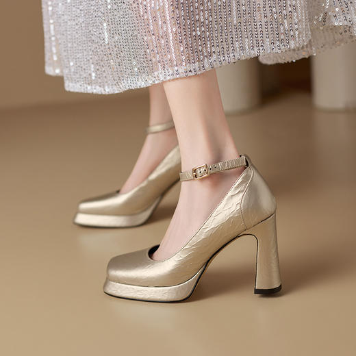 【预售5天】粗跟玛丽珍方头厚底，防水台高跟鞋FH&D03 商品图8