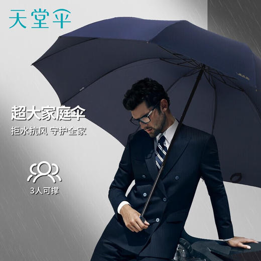 天堂伞 33212E碰，商务三折10骨晴雨伞 商品图3