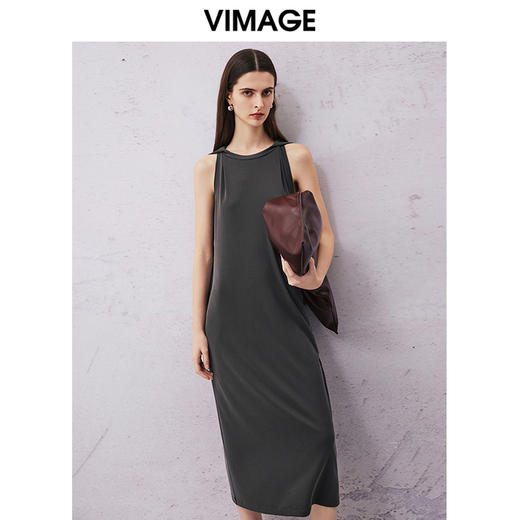 VIMAGE纬漫纪夏季新款时尚通勤无袖显瘦连衣裙V2107723 商品图0