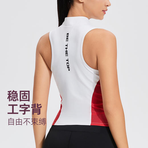 科里芙新款运动背心跑步运动健身拉链马甲时尚印花无袖上衣 商品图2