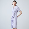 EITIE爱特爱春季新款通勤OL压褶收腰西装领连衣裙7807525 商品缩略图3
