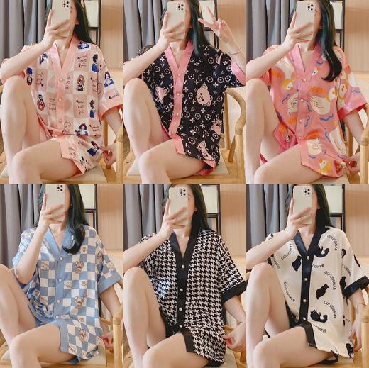 【新款大码睡衣，清凉舒适必备！】睡衣女2024新款夏天冰丝，爆款大码短袖开衫ins家居服，夏日居家不二之选-lm！ 商品图0