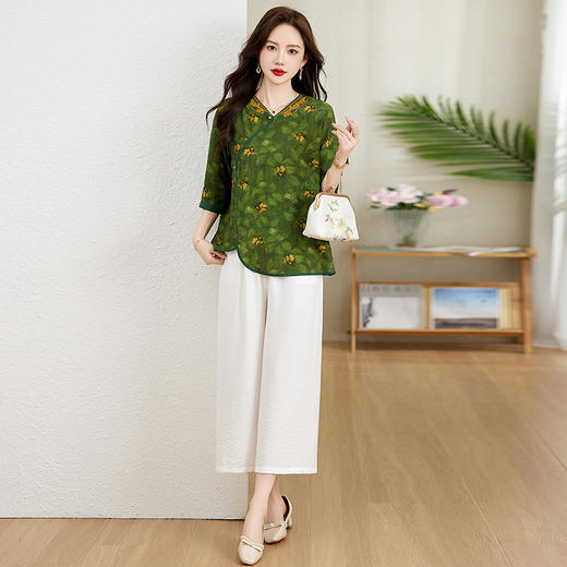 时尚优雅，印花刺绣两件套HR-MY8872 商品图5