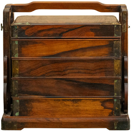 清 黄花梨四撞方形提梁盒 商品图5