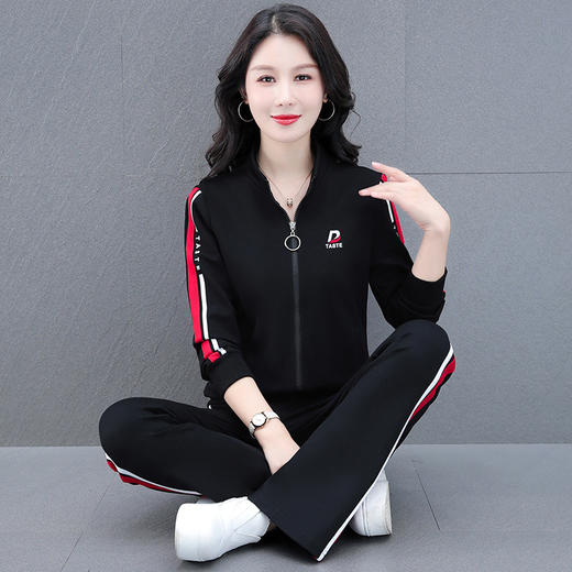 休闲运动套装春秋时尚印花立领跑步休闲洋气减龄运动TR-XJM6751 商品图2