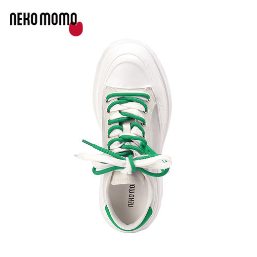 nekomomo2023年秋季新款商场同款头层牛皮网面超轻小白鞋老爹鞋女M22AM11681 商品图3