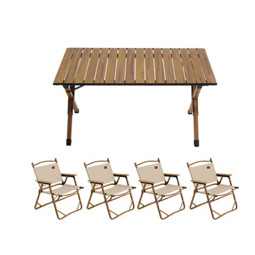 错山铝合金桌椅套装MS822一桌四椅 商品图0