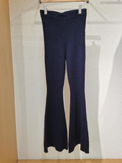 羊绒针织抽条喇叭女裤SJF94K277K 商品图0
