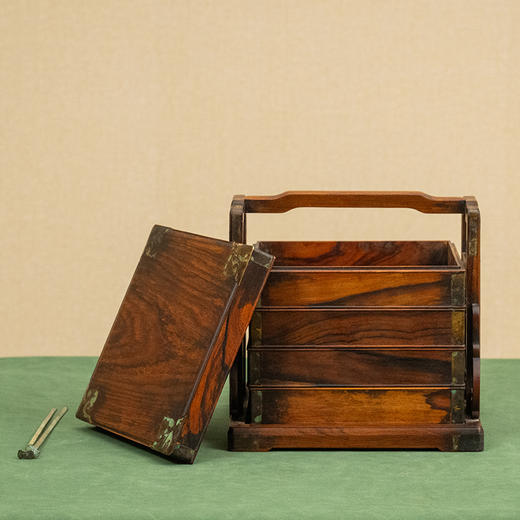 清 黄花梨四撞方形提梁盒 商品图1