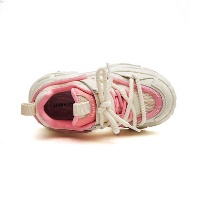 【自营】哈森 24春款男女童透气网布合成革拼接撞色运动鞋 TS240513 商品图6