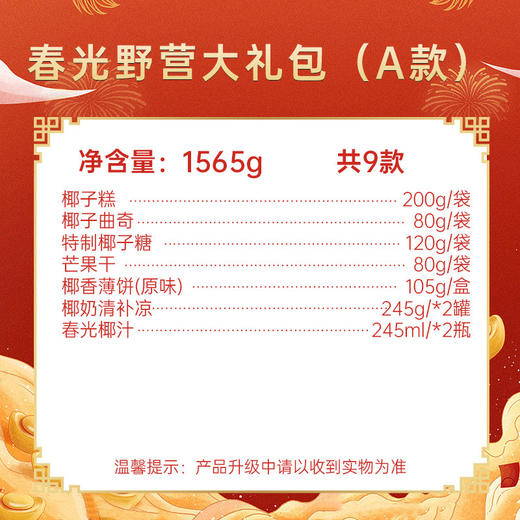 春光野营大礼包（A款）1565g/9件（2人）野餐礼盒 商品图3