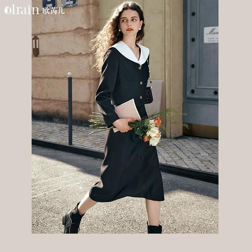 OLrain欧芮儿黑色小香风短外套女春季2024年新款气质可盐可甜上衣 商品图0