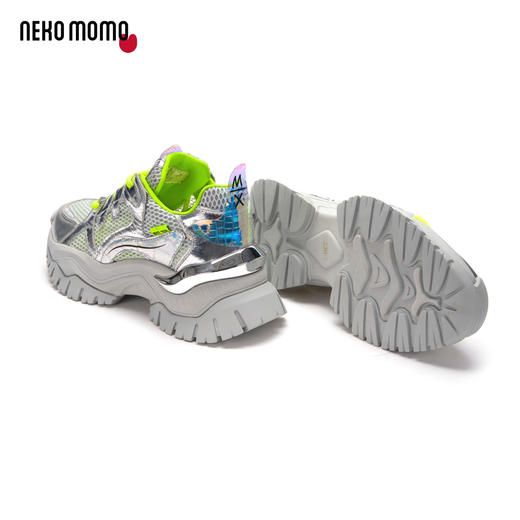 nekomomo2023年夏季新款商场同款牛皮网面松糕超轻厚底老爹鞋女 商品图3