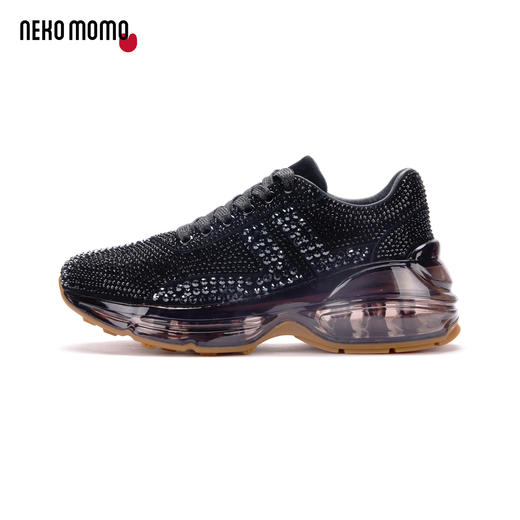 nekomomo2022年秋冬新款商场同款牛皮水钻运动气垫厚底老爹鞋女 商品图3