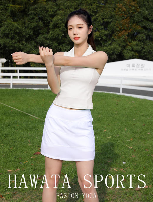 哈瓦塔运动瑜伽翻领小背心H340107 商品图6