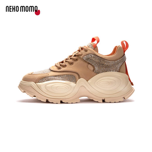nekomomo2023年春季新款商场同款牛皮水钻厚底增高休闲鞋老爹鞋M20CM32011女 商品图1