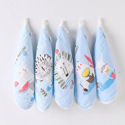 全棉纱布五条装精梳高密口水巾5条装小方巾 商品图3