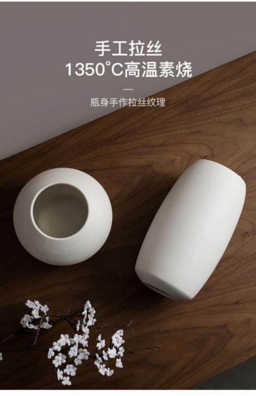 💯极简主义之美🌹【贝汉美素烧拉丝花瓶】90%设计师推荐👍 ✅景德镇手作拉丝工艺🌟 纯净的质感，简单的素色🌼 ✅1350度高温素烧，手工拉丝纹理工艺 商品图3